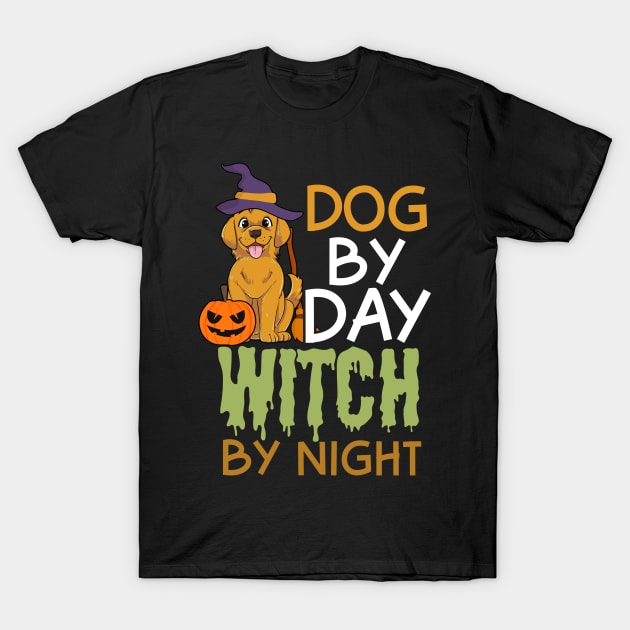 Halloween Dog Shirt | Dog By Day Witch By Night T-Shirt by Gawkclothing